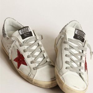 Golden Goose Super-Star sneakers with colored glitter star